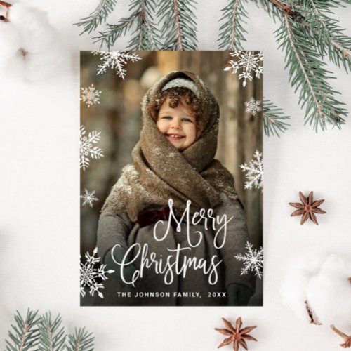 Modern Merry Christmas PHOTO Greeting Holiday Card