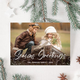 Modern Merry Christmas PHOTO Greeting Holiday Card