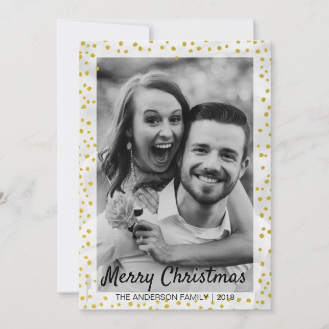 Modern Merry Christmas Photo Holiday Card (Front)