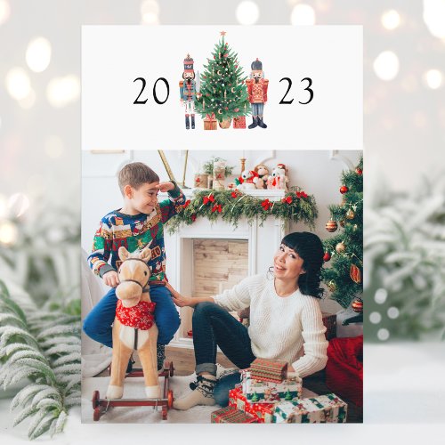 Modern Merry Christmas Photo Holiday Card