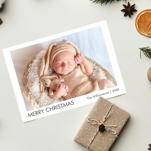 Modern Merry Christmas Photo Holiday Card