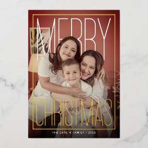 Modern Merry Christmas Photo Holiday Card