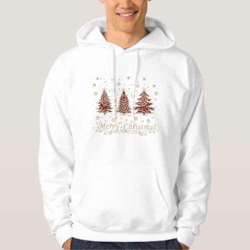 modern merry christmas pine tree decorate hoodie