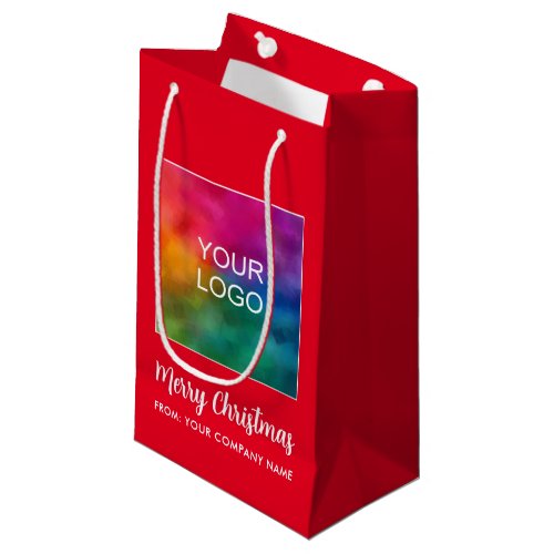 Modern Merry Christmas Promotional Logo Template Small Gift Bag