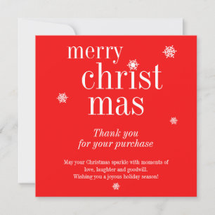Modern Merry Christmas purchase Thank You Card