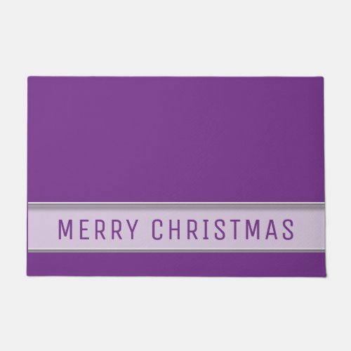 Modern Merry Christmas Purple   Doormat