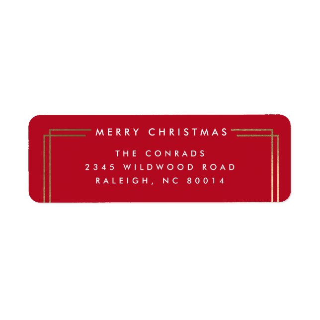 Modern Merry Christmas Return Address Label (Front)