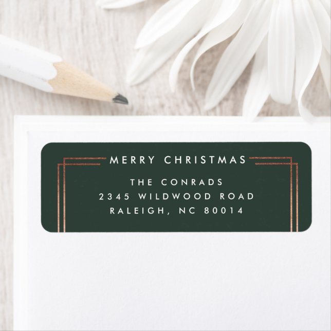 Modern Merry Christmas Return Address Label (Insitu)