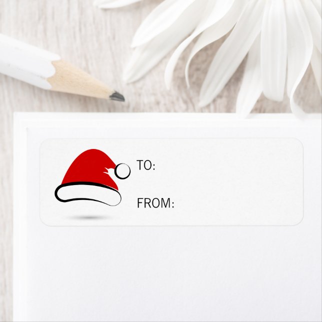 Modern Merry Christmas Santa Hat Gift Labels (Insitu)