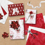 Modern Merry Christmas Script Red Bow Personalized Wrapping Paper Sheets<br><div class="desc">Add a special touch to your Christmas gifts this holiday season with personalized giftwrap with this set of 3 coordinated sheets of wrapping paper featuring modern, chic calligraphy script typography for the greeting MERRY CHRISTMAS accented with a watercolor red bow and holly and your name or other custom text. ASSISTANCE:...</div>