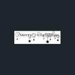 Modern Merry Christmas Script Stars - Stamp<br><div class="desc">Elegant and modern Merry Christmas typography lettering design with golden stars decoration.</div>