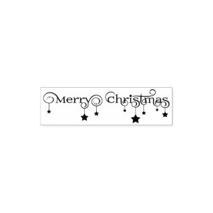 Modern Merry Christmas Script Stars - Stamp