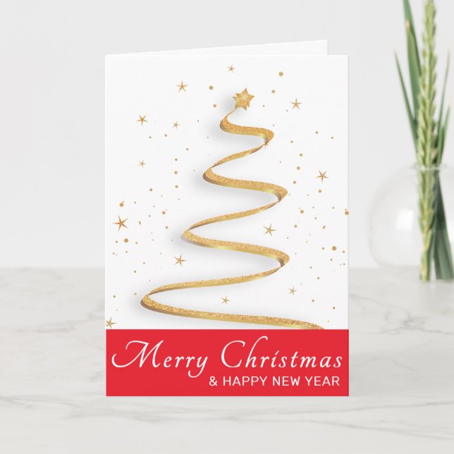 Modern Merry Christmas Season's Greetings Card (Front)