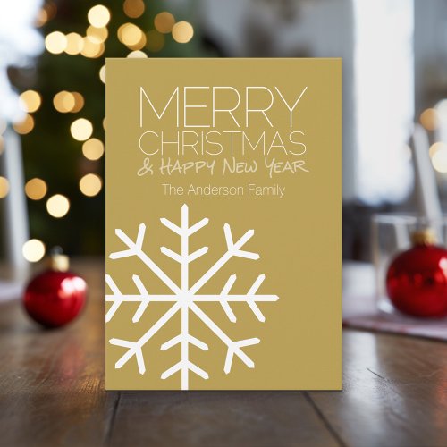 Modern Merry Christmas Snowflake _ Non_photo Holiday Card