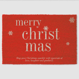 Modern Merry Christmas snows Fiber Doormat