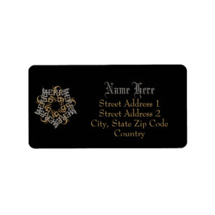 Modern Merry Christmas Star Silver Gold Black Label