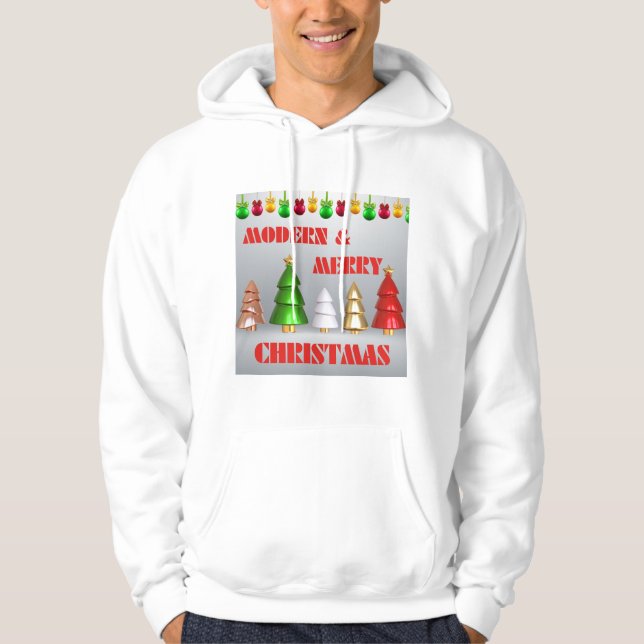Modern Merry Christmas T-Shirt Hoodie -Sleek style (Front)