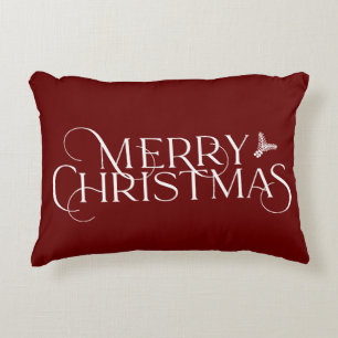 Modern Merry Christmas text Accent Pillow