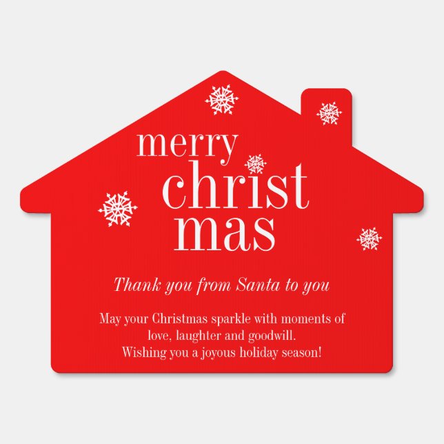 Modern Merry Christmas two sided script Sign (Front)