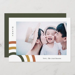 Modern Merry Earth Tones Christmas Card