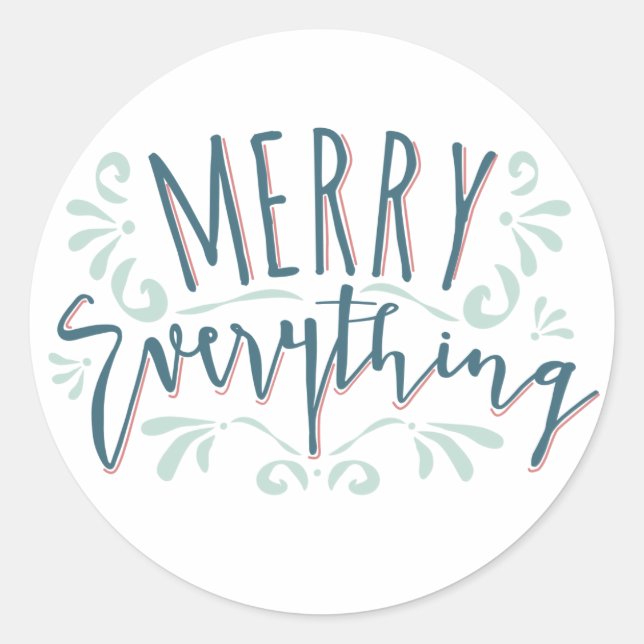Modern Merry Everything Brush Swirl Sticker (Front)