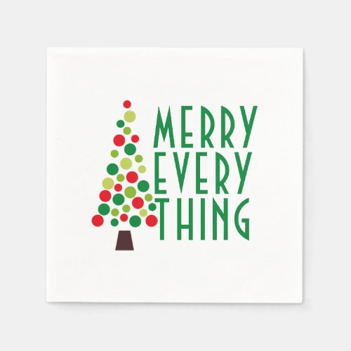 Modern Merry Everything  Holiday Tree  Napkins