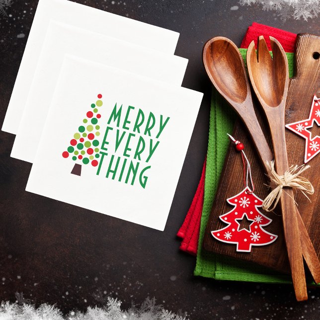 Modern Merry Everything  Holiday Tree  Napkins (Creator Uploaded)
