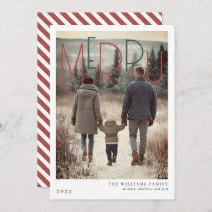Modern Merry Holiday Photo Card