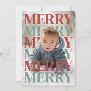 Modern Merry Holiday Photo Card