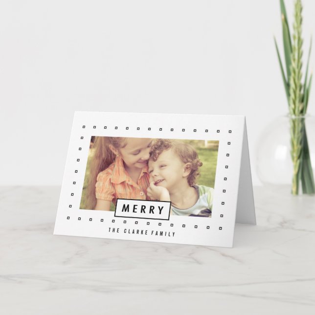 Modern Merry | Holiday Photo Greeting Card (Front)