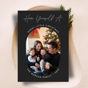 Modern Merry Little Christmas Capsule Photo Holiday Card