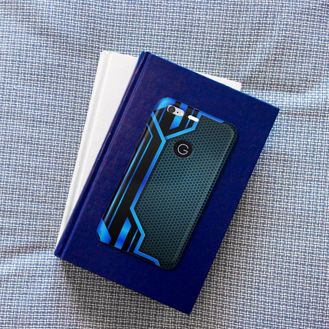 Modern Mesh Metal Blue Uncommon Google Pixel Case (Creator Uploaded)