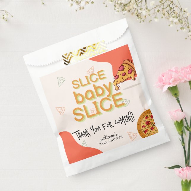 Modern Messy Slice Baby Slice Pizza Baby Shower Favor Bag (Sealed)
