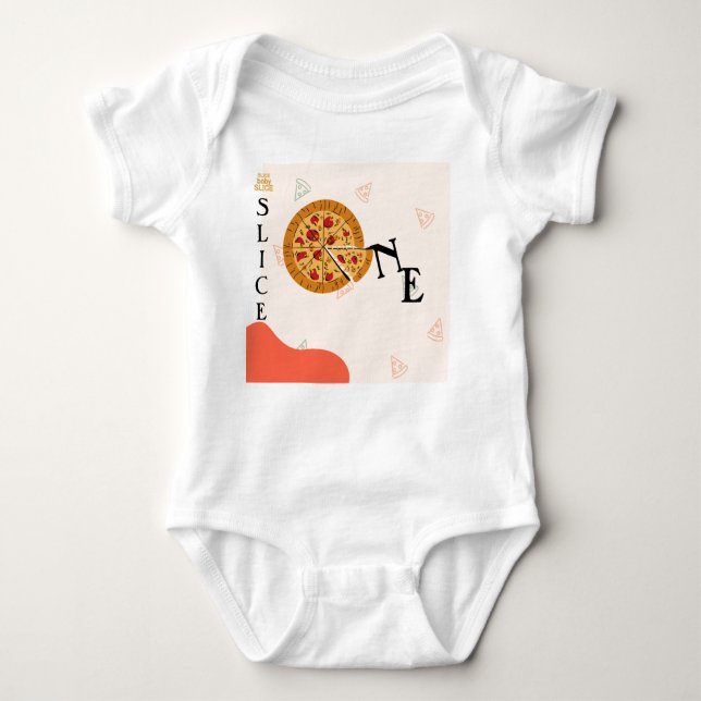 Modern Messy Slice Baby Slice Pizza T-shirt Bodysuit (Front)