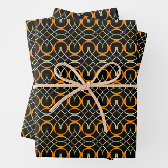 Modern metal Celtic knots pattern Wrapping Paper Sheets (In situ)
