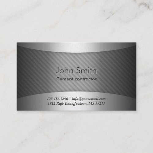 Modern Metal Cement Contractor Business Card