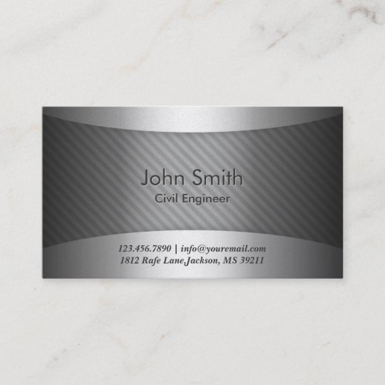 modern metal civil engineer business card zazzle com engineer business card