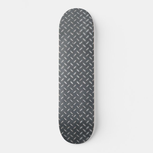 Modern Metal Diamond Plate Skateboard (Front)
