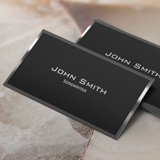 Customizable Black Carbon Fiber Songwriter Business Card