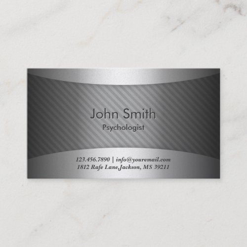Modern Metal Psychologist Business Card