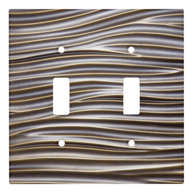 Modern Metal Steel Wavy Industrial Light Switch Cover (Front)