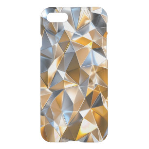 Modern Metallic Abstract Gold Silver Geometric iPhone SE/8/7 Case