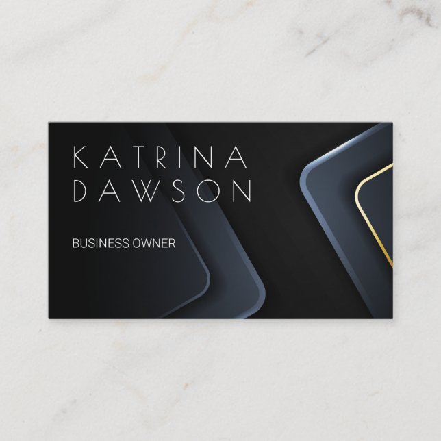 Modern Metallic Background Business Card (Front)