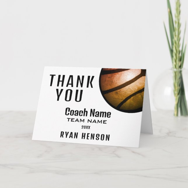 Modern Metallic Ball Thank you Coach Card (Front)