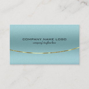 Modern Metallic Blue-green Texture Gold Accent Business Card
