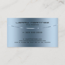 Modern Metallic Blue Stainless Steel Look Business Card | Zazzle