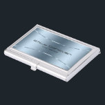 Modern metallic blue stainless steel look business card case<br><div class="desc">Modern simple,  minimalistic image of a blue metallic background stainless steel look with a shiny blue accent.</div>