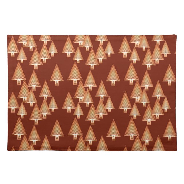 Modern metallic Christmas trees - copper Cloth Placemat (Front)