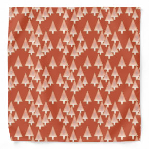Modern metallic Christmas trees - copper & rust Bandana