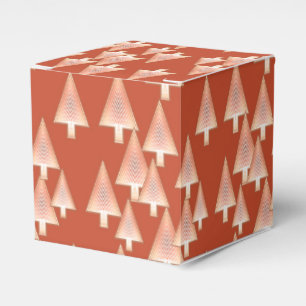 Modern metallic Christmas trees - copper & rust Favor Boxes